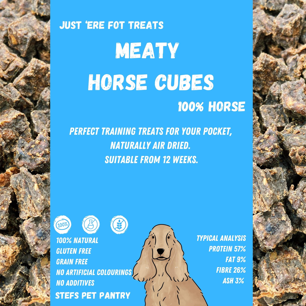 Just 'Ere Fot Treats Horse Meat Cubes Stefs Pet Pantry