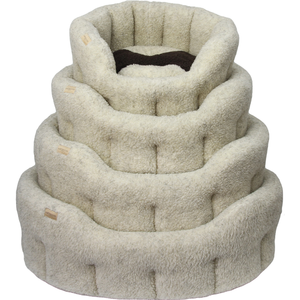 Earthbound Classic Sherpa Bone Bed Beige Stefs Pet Pantry