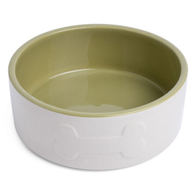 PetFace Bone Ceramic Bowl Cream Green 20cm 