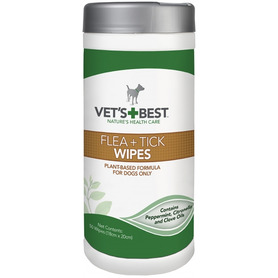 Vets + Best Flea, Tick Wipes for Dogs 50pc