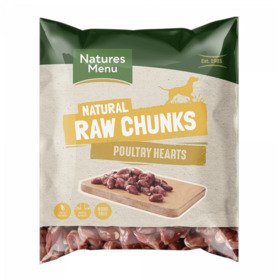 Natures Menu Raw Poultry Hearts 1kg