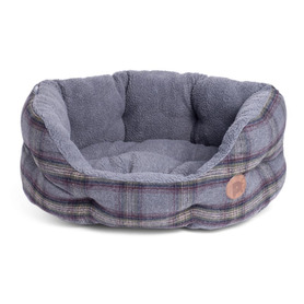 PetFace Grey Tweed Oval Pet Bed