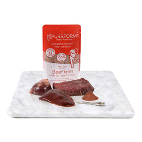 Purrform Pouch Beef Trim with Ox Heart and Liver (5day Fresh) 300g