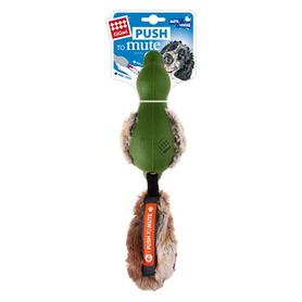 GiGwi Duck 'Push To Mute' with Plush Tail Green