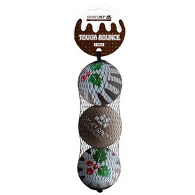 Sportspet Xmas Pudding High Bounce 3 Pack