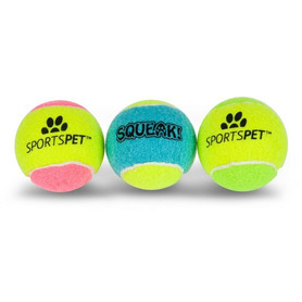 Sportspet Single Squeak Tennis Balls - Assorted
