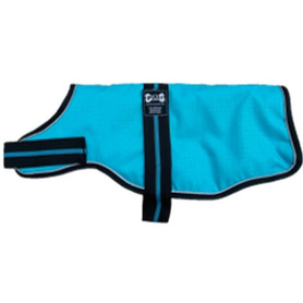 Animate/Outhwaite Dachshund Padded Teal Dog Coat with adjustable belly strap 