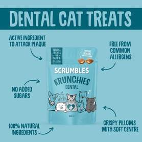 Scrumbles Krunchies Cat Dental Pillow Treats 60g