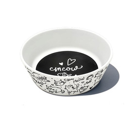 Tarhong Black & White Meow Small Bowl 1.5 cups