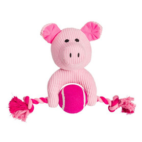 House of Paws Cord Dog Toy with Tennis Ball and Rope