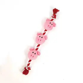 Happy Pet Christmas String of Piglets Rope Dog Toy