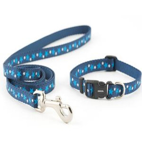 Ancol Puppy Collar and Lead Set Stars Blue