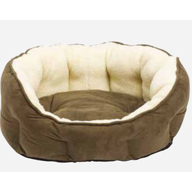 House of Paws Green Faux Sheepskin Oval Bed