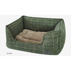 House of Paws Moss Tweed Plush Rectangle Bed