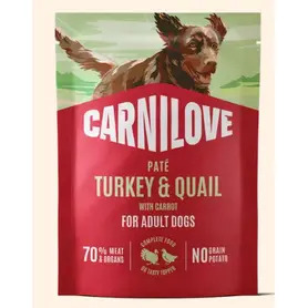 Carnilove Dog Pouch - Quail with Yellow Carrot 300g