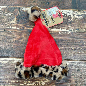 House Of Paws Cheetah Print Christmas Hat