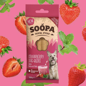 Soopa Strawberry Dog-Quiri Dental Sticks 100g