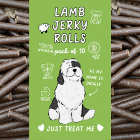 Just 'Ere Fot Treats - Lamb Jerky Rolls PK10