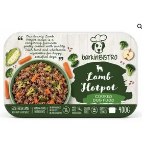 Barkin Bistro Lamb Hotpot Cooked Dog Food 400g