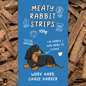 Just 'Ere Fot Treats - Meaty Rabbit Strips - 100g