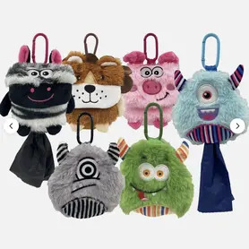 Hem & Boo Plush Poo Bag Holders/Dispensers Lead Clip (1 Poo bag Roll)