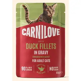 Carnilove Cat Pouch - Duck with Catnip 85g