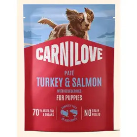 Carnilove Puppy Pouch - Salmon with Blueberries 300g