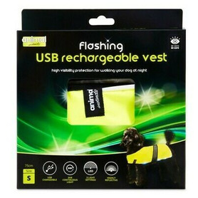 Animal Instincts Flashing Safety USB Flash Reflective Vest - Yellow