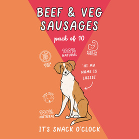 Just 'Ere Fot Treats - Beef & Veg Sausages - Pack of 10