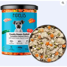 Sana Dog - Freshly Steam-Cooked Salmon with Sweet Potato, Peas & Courgette 400g
