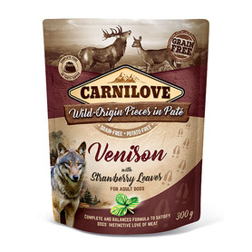 Carnilove Dog Pouch - Venison with Strawberry Leaves 300g