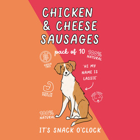 Just 'Ere Fot Treats - Chicken & Cheese Sausages - Pack of 10