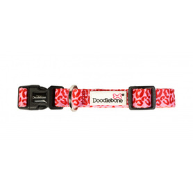 Doodlebone Originals Pattern Dog Collar - Ruby Leopard 1-2