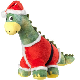 House of Paws DIPLODOCUS DINOSAUR WITH SANTA HAT DOG TOY