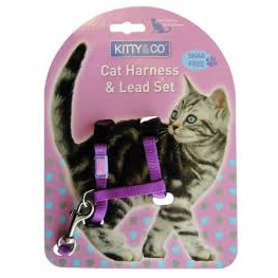 Hem&Boo Snag Free Cat Harness and Lead Set - Assorted Colours