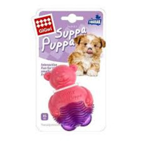 GiGwi Suppa Puppa Bear with Squeaker for Puppies/Small Dogs Pink