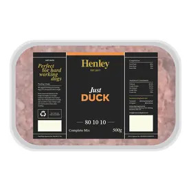 Henley Raw Just Duck 500g
