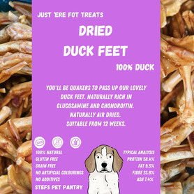 Just 'Ere Fot Treats - Dried Duck Feet 1KG