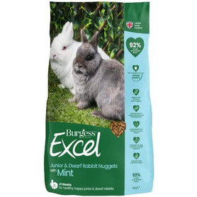 Burgess Excel Junior and Dwarf Rabbit Nuggets with Mint 1.5kg - Please see description