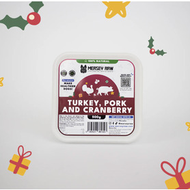 Mersey Raw 80:10:10 - Turkey, Pork & Cranberry 500g