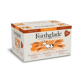 Forthglade Variety Pack 12 x 395g - Complete with Brown Rice (Turkey,Chicken & Lamb)