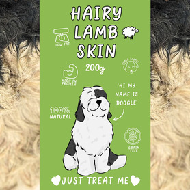 Just 'Ere Fot Treats - Hairy Lamb Skin 200g