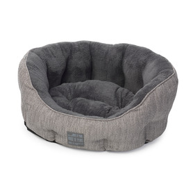 House of Paws Grey Hessian Oval Bed 