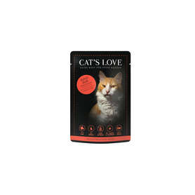 *50% OFF* Cat's Love - Wet Cat Pouch - Beef Pure Adult 85g