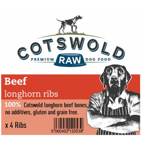 Cotswold RAW Beef Longhorn Ribs - Pack of 4