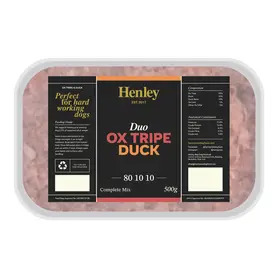 Henley Raw Ox Tripe & Duck 500g