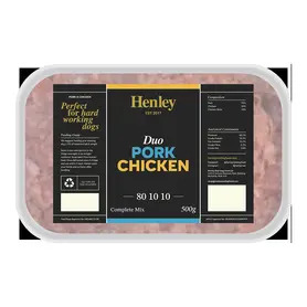 Henley Raw Pork & Chicken 500g