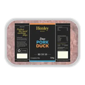 Henley Raw Pork & Duck 500g