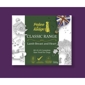 Paleo Ridge Classic Lamb Breast and Heart 500g