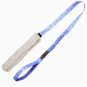 Faux Fur Bungee Chaser Tug Toy - Lilac Handle